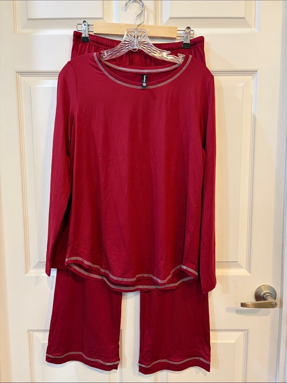 Cozy Long-Sleeve Pajama Set in Burgundy NWOT - Picture 1 of 7